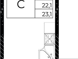 Продается Студия ЖК Флора, литера 3.1, 23.1  м², 3488100 рублей