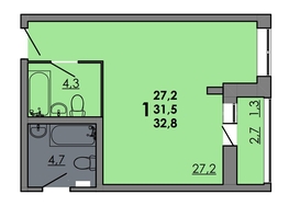 Продается Студия ЖК Gray (Грэй), кв-л 11-3, 32.8  м², 4821600 рублей