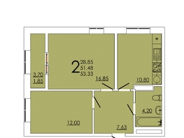 Продается 2-комнатная квартира ЖК Frame (Фрейм), 11А, 53.33  м², 8666125 рублей