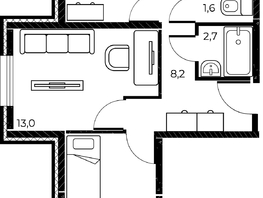 Продается 3-комнатная квартира ЖК Панорама на Театральном, литера 1, 67.8 м², 10597140 рублей