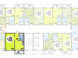 Продается 1-комнатная квартира ЖК Суворовский, литера 1, 36.4  м², 4466280 рублей