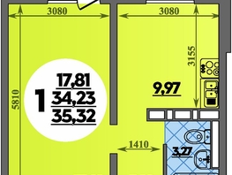 Продается 1-комнатная квартира ЖК Суворовский, литера 1, 35.32 м², 4649999 рублей