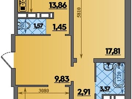 Продается 3-комнатная квартира ЖК Суворовский, литера 1, 82.58 м², 8650000 рублей