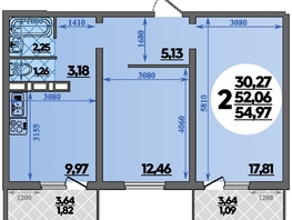 Продается 2-комнатная квартира ЖК Суворовский, литера 1, 54.97 м², 6769999 рублей