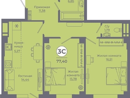 Продается 3-комнатная квартира ЖК Сокольники, литера 8, 77.19 м², 8490900 рублей
