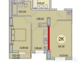 Продается 2-комнатная квартира Стабильная ул, 48.3  м², 5500000 рублей