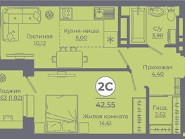 Продается 2-комнатная квартира ЖК Сокольники, литера 10, 42.55  м², 6254850 рублей