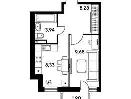 Продается 1-комнатная квартира ЖК Малина Парк, дом 1, 32.81  м², 5580000 рублей