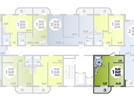 Продается 1-комнатная квартира ЖК Суворовский, литера 23, 36.92  м², 3917212 рублей