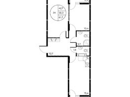 Продается 3-комнатная квартира ЖК Панорама на Театральном, литера 1, 61.7  м², 8884800 рублей