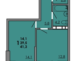 Продается 1-комнатная квартира ЖК Gray (Грэй), кв-л 11-3, 41.3 м², 5554850 рублей