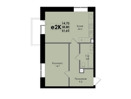 Продается 2-комнатная квартира ЖК Botanika (Ботаника), дом 1, 51.6  м², 7482000 рублей