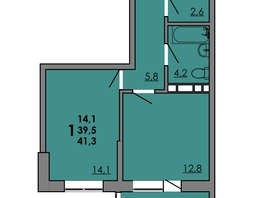 Продается 1-комнатная квартира ЖК Gray (Грэй), кв-л 11-2, 41.3 м², 6936335 рублей