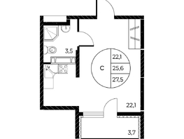 Продается Студия ЖК Панорама на Театральном, литера 1, 27.5 м², 5582500 рублей