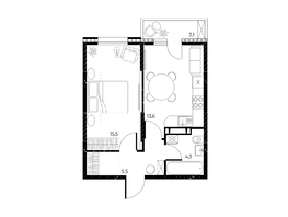Продается 1-комнатная квартира ЖК Панорама на Театральном, литера 1, 39.8 м², 6000000 рублей