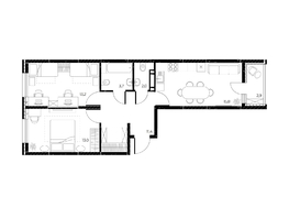 Продается 3-комнатная квартира ЖК Панорама на Театральном, литера 1, 60.6 м², 8484000 рублей