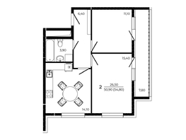Продается 2-комнатная квартира ЖК ПРИТЯЖЕНИЕ, литер 3, 54.8  м², 7343200 рублей