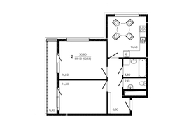 Продается 2-комнатная квартира ЖК ПРИТЯЖЕНИЕ, литер 3, 62.55  м², 7943850 рублей