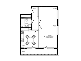 Продается 2-комнатная квартира ЖК ПРИТЯЖЕНИЕ, литер 3, 59.25  м², 7524750 рублей