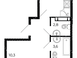 Продается 3-комнатная квартира ЖК Флора, литера 2.1, 64.6 м², 8979400 рублей