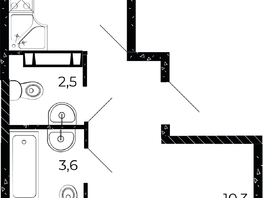 Продается 3-комнатная квартира ЖК Флора, литера 3.1, 64.3 м², 9709300 рублей