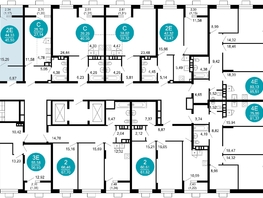 Продается 2-комнатная квартира ЖК 1799, литера 2.1, 45.4  м&sup2;, 10617466 рублей