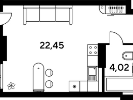 Продается Студия ЖК Малина Парк, дом 4, 28.37 м², 4500000 рублей