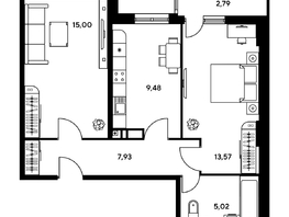 Продается 2-комнатная квартира ЖК Гринсайд, 5.1-5.5, 52.87 м², 7510000 рублей
