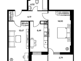 Продается 2-комнатная квартира ЖК Гринсайд, 5.1-5.5, 49.9 м², 7070000 рублей