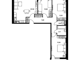 Продается 3-комнатная квартира ЖК Гринсайд, 5.1-5.5, 74.05 м², 8960000 рублей