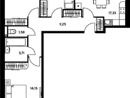 Продается 3-комнатная квартира ЖК Гринсайд, 5.1-5.5, 71.66 м², 8660000 рублей