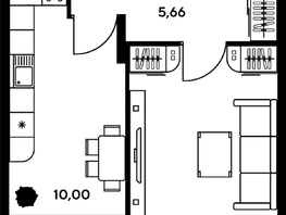 Продается 1-комнатная квартира ЖК Гринсайд, 5.1-5.5, 36.85 м², 4920000 рублей