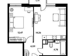 Продается 2-комнатная квартира ЖК Гринсайд, 5.1-5.5, 39.2 м², 5170000 рублей