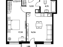 Продается Студия ЖК Гринсайд, 5.1-5.5, 32.71 м², 5050000 рублей