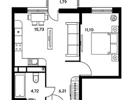 Продается 2-комнатная квартира ЖК Гринсайд, 5.1-5.5, 41.83 м², 5510000 рублей