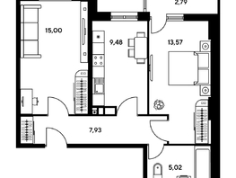 Продается 2-комнатная квартира ЖК Гринсайд, 5.1-5.5, 41.72 м², 6850000 рублей