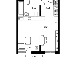 Продается Студия ЖК Гринсайд, 5.1-5.5, 32.94 м², 5260000 рублей