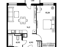 Продается 2-комнатная квартира ЖК Гринсайд, 5.1-5.5, 41.86 м², 5980000 рублей