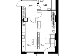 Продается 1-комнатная квартира ЖК Гринсайд, 4.1-4.3, 76.1 м², 7540000 рублей