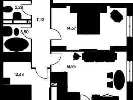 Продается 3-комнатная квартира ЖК Культура, дом 1, 68.96 м², 9900000 рублей