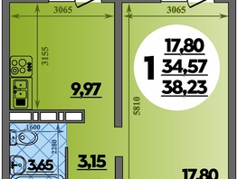 Продается 1-комнатная квартира ЖК Суворовский, литера 6, 38.23 м², 5333085 рублей