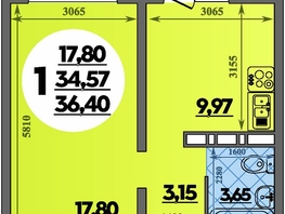 Продается 1-комнатная квартира ЖК Суворовский, литера 6, 36.4  м², 4979520 рублей