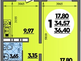 Продается 1-комнатная квартира ЖК Суворовский, литера 6, 36.4 м², 5012280 рублей