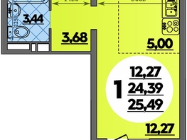 Продается Студия ЖК Суворовский, литера 6, 25.49  м², 3736834 рублей