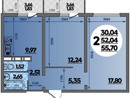 Продается 2-комнатная квартира ЖК Суворовский, литера 6, 55.7  м², 7085040 рублей