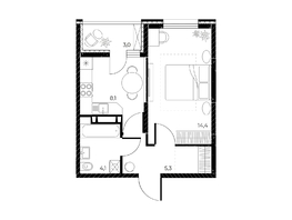 Продается 1-комнатная квартира ЖК Панорама на Театральном, литера 1, 33.4 м², 5678000 рублей