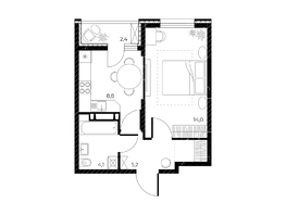Продается 1-комнатная квартира ЖК Панорама на Театральном, литера 1, 33.3 м², 5464000 рублей
