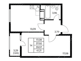 Продается 1-комнатная квартира ЖК Звезда Столицы 2, 41.21  м², 7788690 рублей