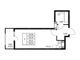 Продается Студия ЖК Звезда Столицы 2, 32.05 м², 6249750 рублей