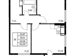 Продается 2-комнатная квартира ЖК Звезда Столицы 2, 54.03 м², 10751970 рублей
